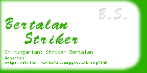 bertalan striker business card